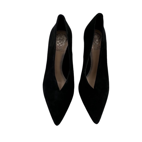 Vince Camuto Black Suede Pointed Toe Heels Size 4 1/2 Women’s - Picture 2 of 6